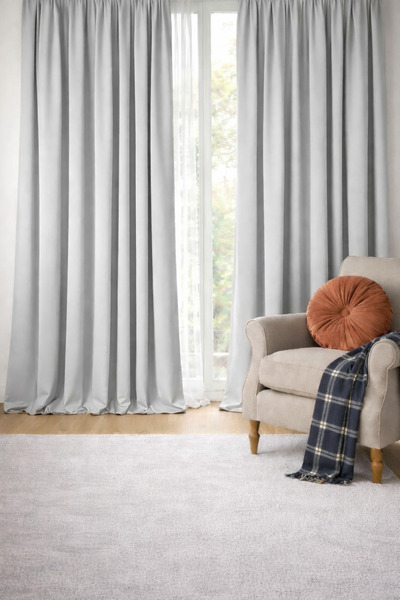 BD beyaz dokuma Perdele termică opace gri deschis, rezistentă la lumină (L X L)