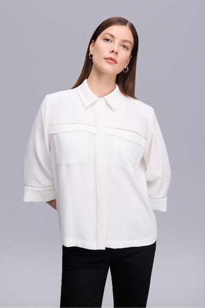 Naramaxx Zincir Detaylı Truvakar Kol Ekru Bluz