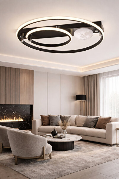 ESSLİGHT Parma 45 Cm 3 Boyutlu 3 Işık Mod’lu Modern Salon Mutfak Yatak Odası ...