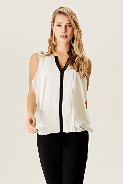 Naramaxx Şifon Detaylı Kolsuz Bluz
