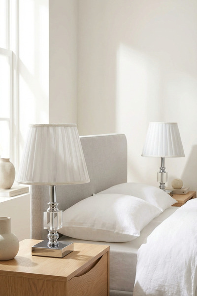 AbajurAksesuar عاكس الضوء المزدوج المكعب الفضي من جولينا