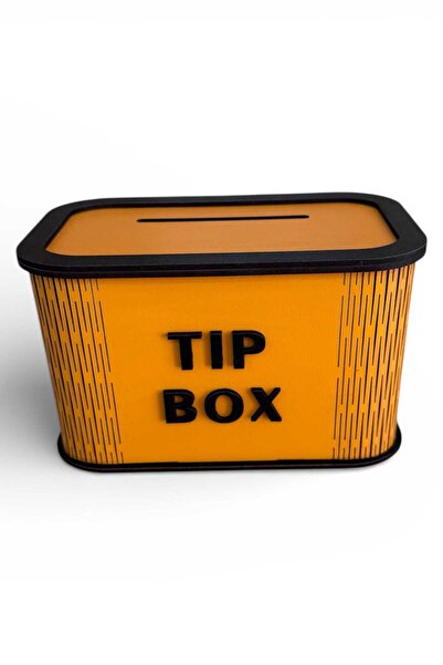 UNT Ahşap MDF Tip Box Bahşiş Kutusu Turuncu / Siyah Modern Tasarım
