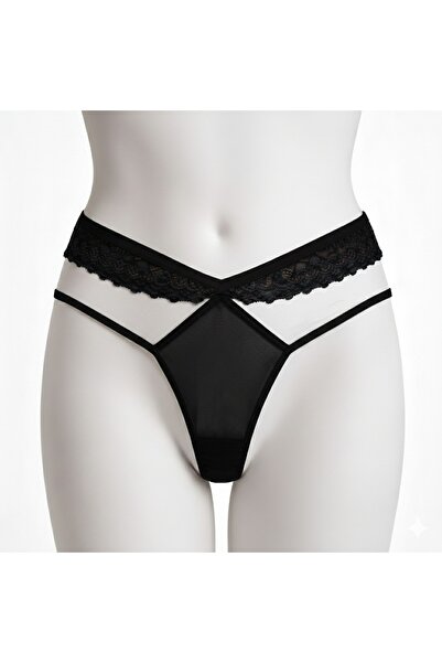 Dominant Dantelli Çapraz Bantlı Tanga - S-M Uyumlu Standart Beden