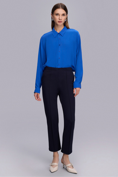 Naramaxx Önü Dikişli Lacivert Örme Pantolon