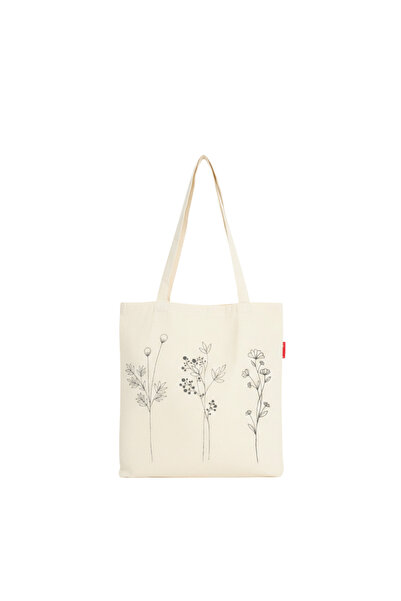Baghashtag Bez Çanta Üç Çiçek Baskılı