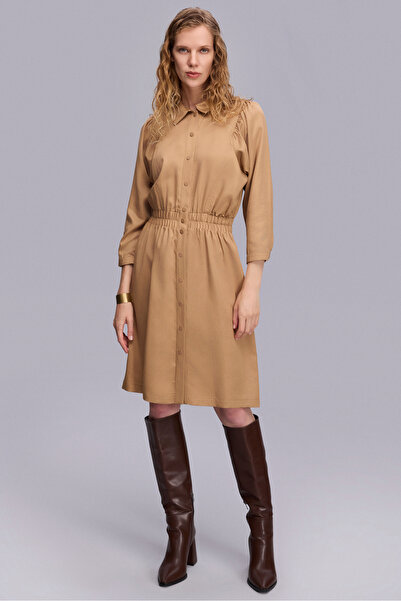 Naramaxx Çıtçıtlı Truvakar Kol Taba Elbise