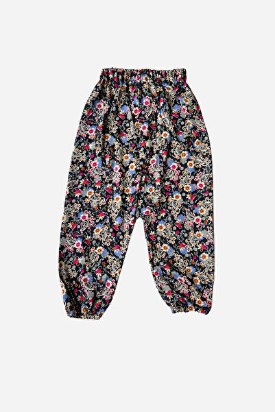 EruZan Kız Çocuk Lastikli Viskon Desenli Şalvar 1-12 Yaş