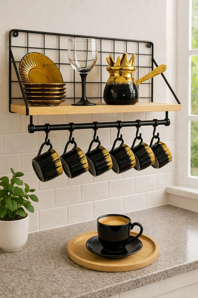 Parmeva Metal Duvar Rafı Modern Askı Ve Kanca Köşelik