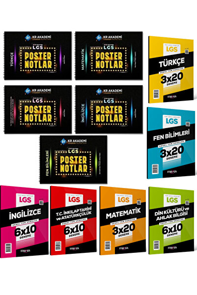 KR Akademi Yayınları 2026 LGS Poster Notlar Seti Ve Marka Yayınları LGS Tüm D...