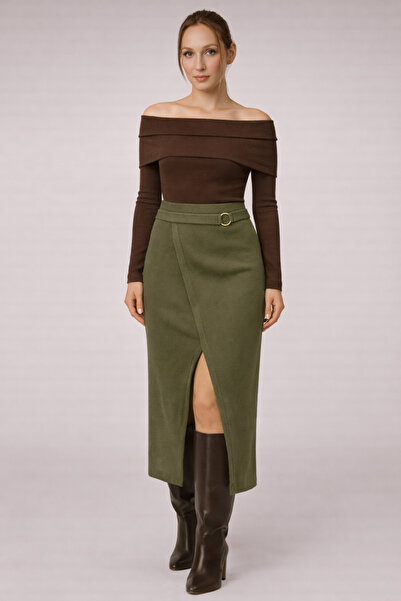 Cherry Lane Дамска пола с корсет и набори, с детайлен подгъв