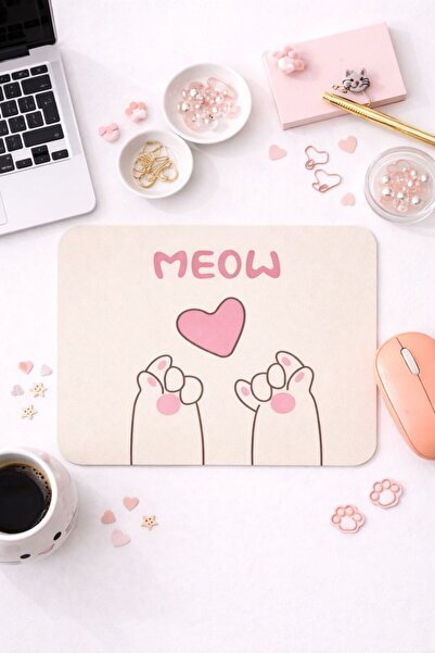 Duxy Sevimli Pembe Mouse Pad, 21x17 cm, Kaymaz Taban, Ev, Ofis ve Oyun için R...