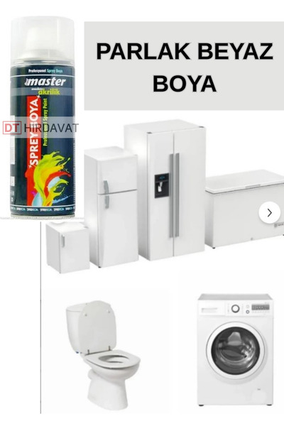 KL HOME Parlak Beyaz Pro Seri Akrilik Sprey Boya Buzdolabı Kalorifer Boyası-4...