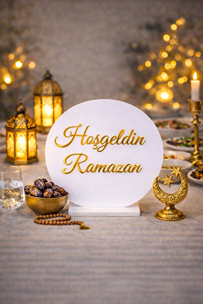 evdeucuz Hoşgeldin Ramazan ve Ramadan Mubarak Masa ve Sofra Süsü