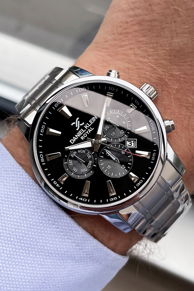 Daniel Klein Men's Wristwatch Silver Color Steel Band Dke2049C6