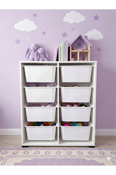 decosense 8 Çekmeceli Çok Amaçlı Oyuncak Dolabı ve Saklama Ünitesi – Çocuk Od...