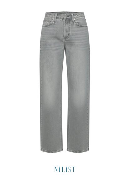 NİLİST Wide leg Bol Paça Kadın Gri Denim Jean Kot Pantolon