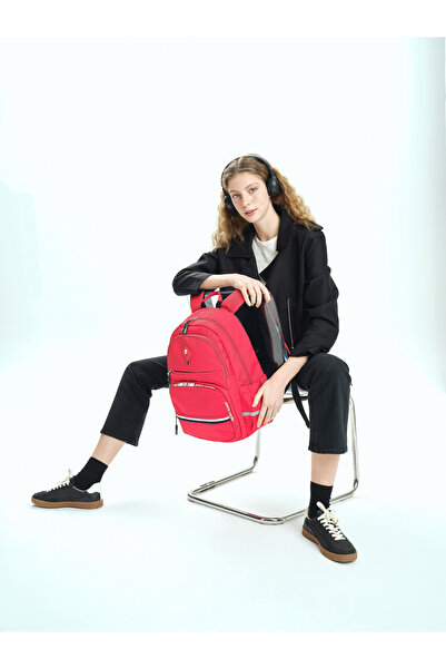 Pierre Cardin Rucsac roșu pentru școală pentru copii 07PCT18001