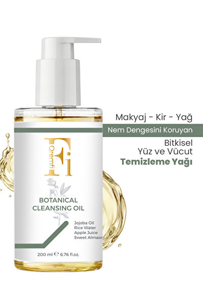 Qremfi Botanical Cleansing Oil - Makyaj, Yüz ve Vücut Bitkisel Temizleme Yağı...