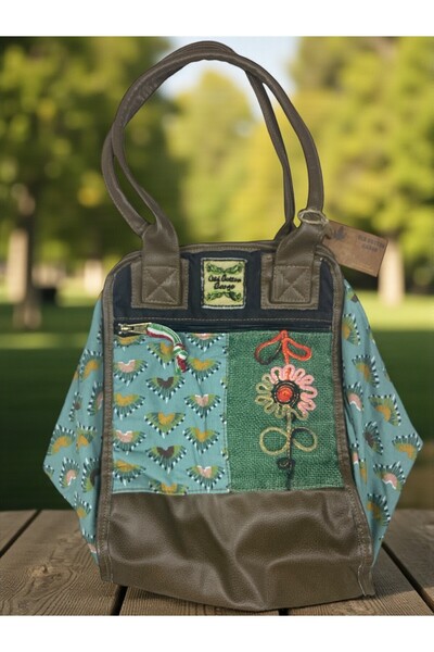 Old Cotton حقيبة يد نسائية عالية الجودة من الجلد العتيق العضوي بنمط عتيق للرح...