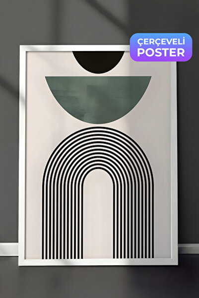 Postifull Slika u belom okviru, set postera i okvira, zelena serija Mid Centu...