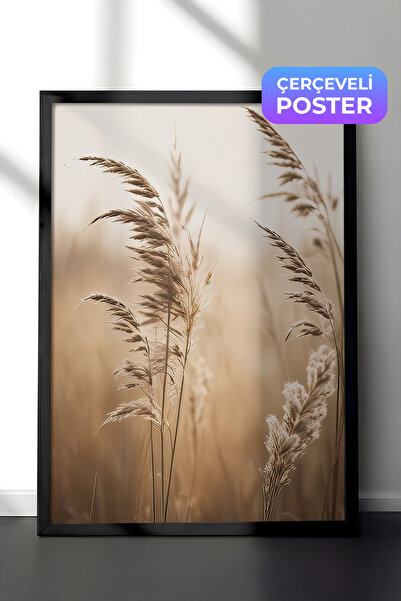 Postifull Slika u okviru od trske sa sunčevim svetlom, crni okvir i poster, v...