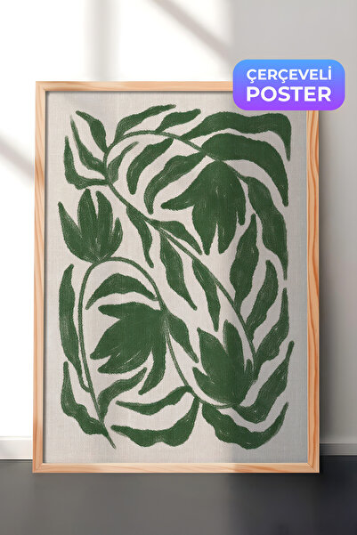 Postifull Zelena botanička slika u platnenom okviru, vertikalna zidna slika, ...