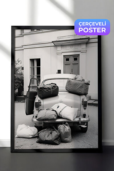 Postifull Weekend Getaway Çerçeveli Tablo, Siyah Çerçeve ve Poster, Duvar Tab...