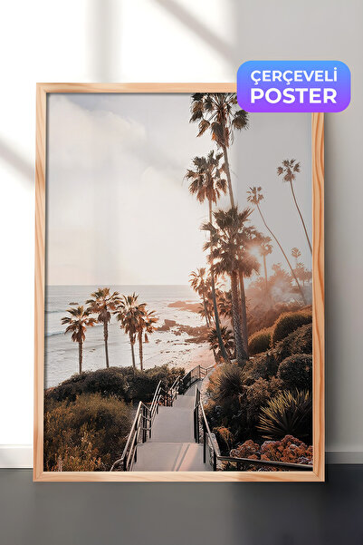 Postifull Kalifornijska slika izbele Laguna, uokvirena slika, vertikalna zidn...