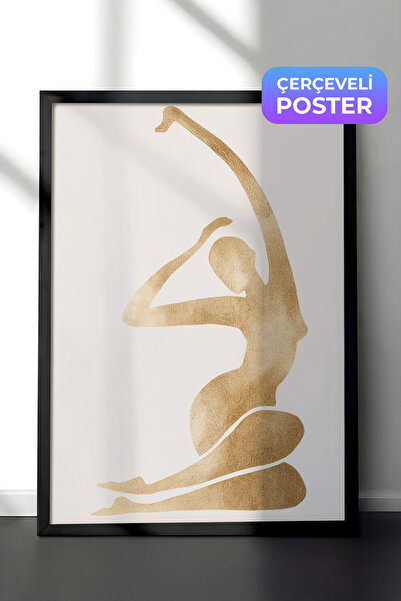 Postifull Zlatna figura u uokvirenoj slici, crni okvir i poster, vertikalna z...
