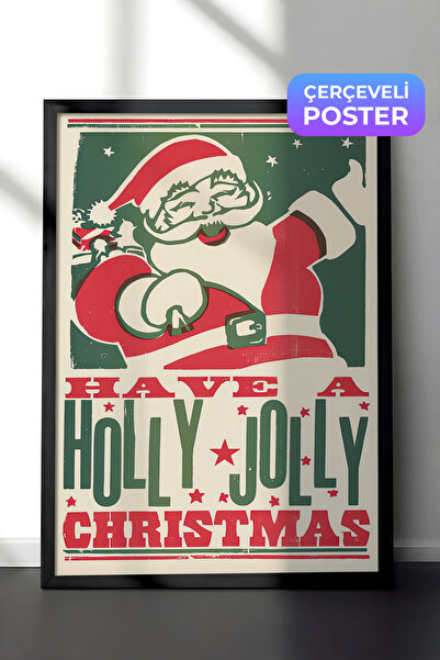 Postifull Slika u crnom okviru, uokviren božićni poster, serija "Holly Jolly ...