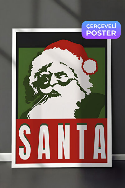 Postifull Slika u belom okviru, uokviren novogodišnji poster, novogodišnja de...