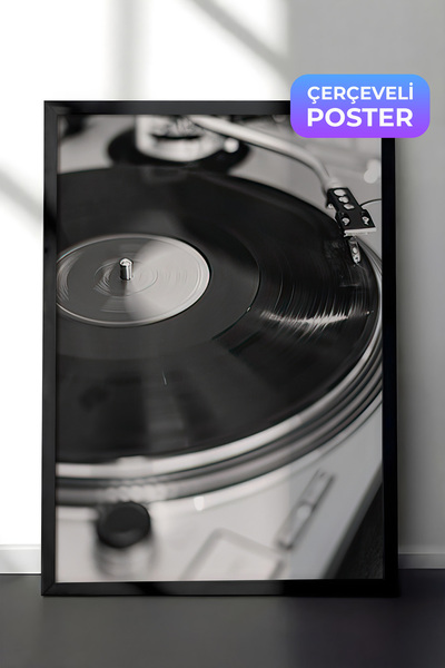 Postifull Vinyl Record Çerçeveli Tablo, Siyah Çerçeve ve Poster, Dikey Duvar ...