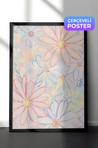 Postifull Slika u užetom okviru "Zagušljivi cvetovi", crni okvir i poster, se...