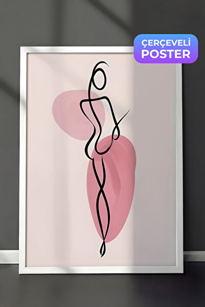 Postifull Slika u okviru sa linijama, beli okvir i poster, vertikalna zidna s...