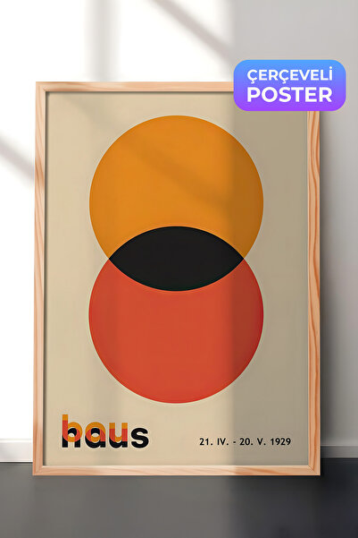Postifull Ahşap Çerçeveli Tablo, Poster ve Çerçeve Seti, Bauhaus Circles Comf...