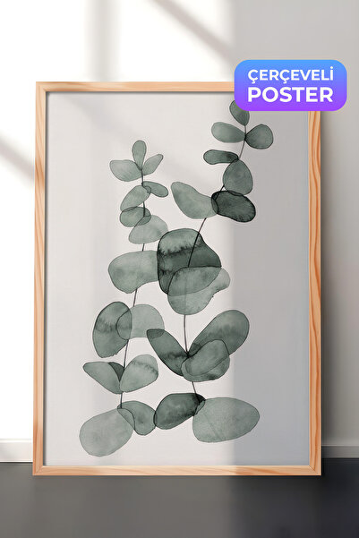 Postifull Eucalyptus No2  Çerçeveli Tablo, Ahşap Çerçeve ve Poster, Duvar Tab...
