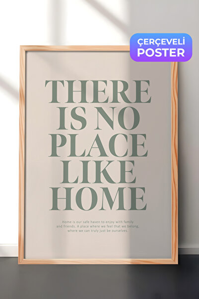 Postifull Ahşap Çerçeveli Tablo, Poster ve Çerçeve Seti, There Is No Place Li...