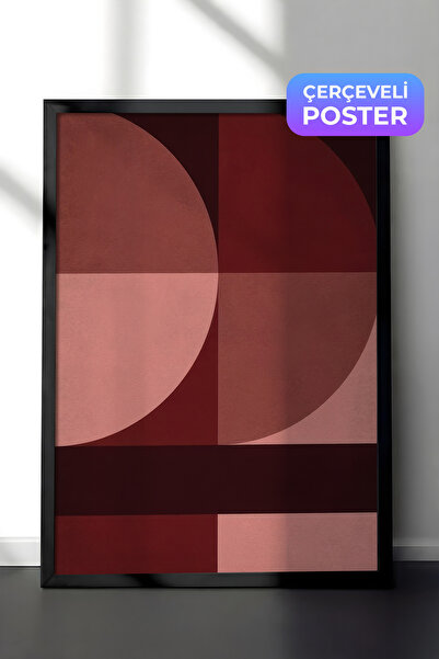 Postifull Oblici crvene uokvirene slike, crni okvir i poster, horizontalna zi...