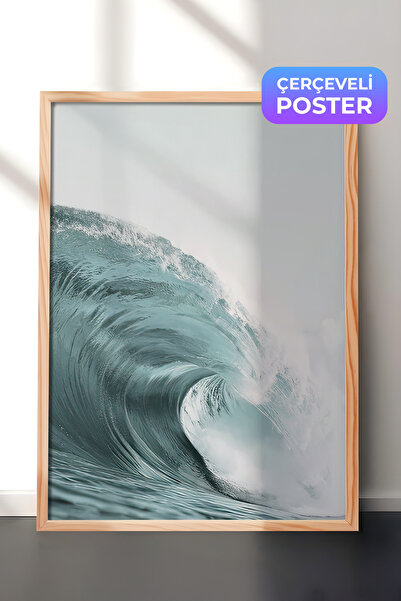 Postifull Slika u ramu "Veliki talas", drveni okvir i poster, vertikalna zidn...