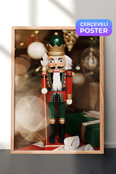 Postifull Slika u drvenom okviru, novogodišnji poster, novogodišnja dekoracij...