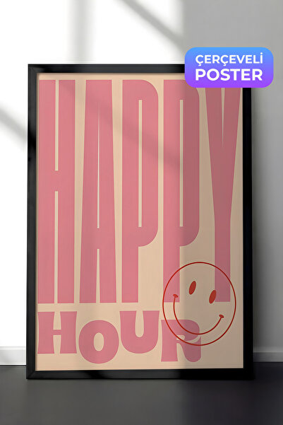 Postifull Slika u crnom okviru, set postera i okvira, serija Happy Hour Pink ...