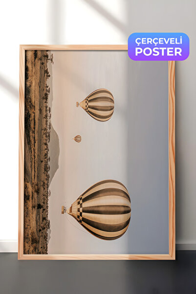 Postifull Air Balloons Over Serengeti Çerçeveli Tablo, Yatay Duvar Tablosu Co...