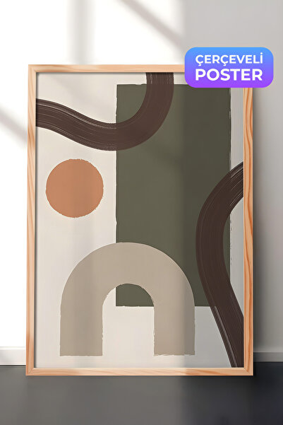 Postifull Slika u drvenom okviru, set postera i okvira, zemljana geometrija N...