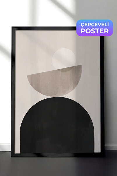 Postifull Graphic Shapes No4 Çerçeveli Tablo, Siyah Çerçeve ve Poster, Duvar ...