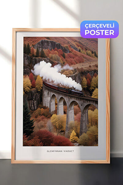 Postifull Slika uokvirena viadukta Glenfinnan, drveni okvir i poster, zidna s...
