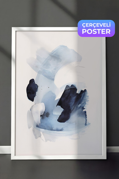 Postifull Slika u belom okviru, set postera i okvira, serija akvarela Blues C...