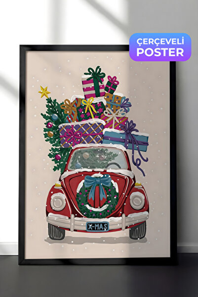 Postifull Slika u crnom okviru, božićni poster, božićna dekoracija, spremno z...