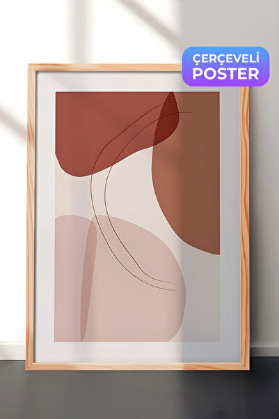 Postifull Ahşap Çerçeveli Tablo, Poster ve Çerçeve Seti, Graphic Shapes and L...