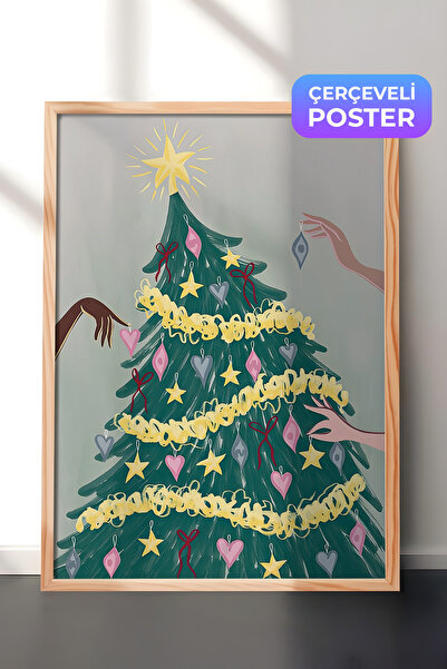 Postifull Slika u drvenom okviru, uokviren novogodišnji poster, novogodišnja ...