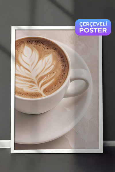 Postifull Caffe Latte Poster, Çerçevesiz Duvar Posteri, Dikey Duvar Tablosu C...